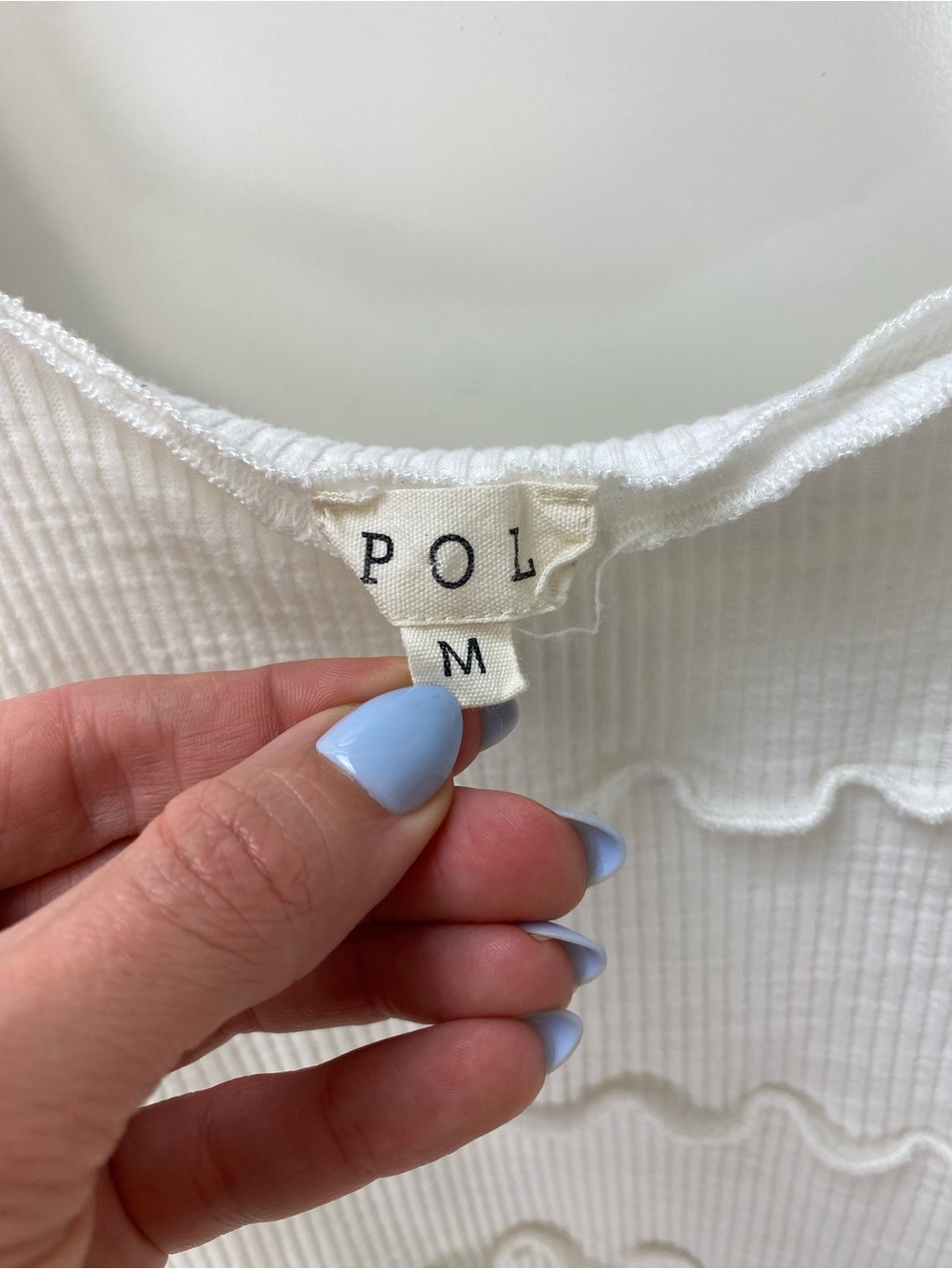 POL White Ruffled Tank with Wide Straps - Picture 2 of 5
